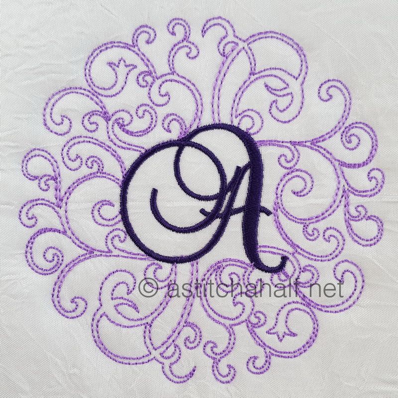Regal Curls Monogram Letters A - aStitch aHalf
