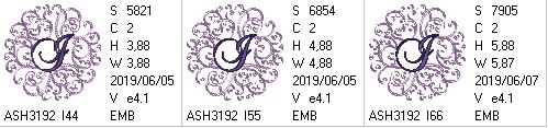 Regal Curls Monogram Letters I - a-stitch-a-half