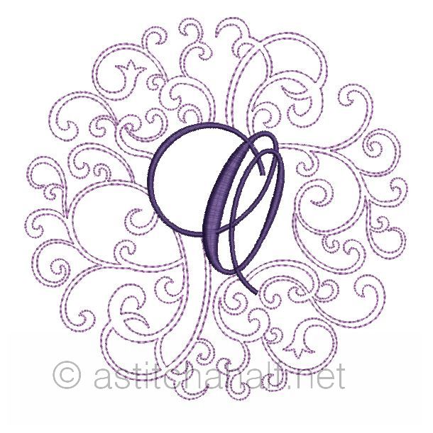 Regal Curls Monogram Letters O - a-stitch-a-half