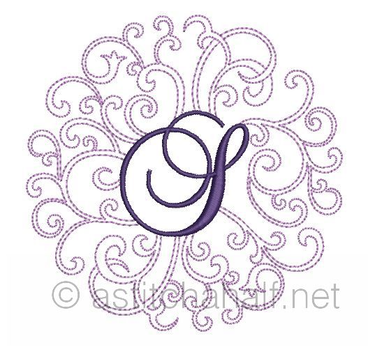 Regal Curls Monogram Letters S - a-stitch-a-half