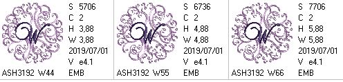 Regal Curls Monogram Letters W - a-stitch-a-half