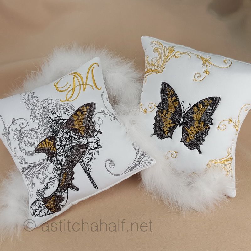 Masquerade Shoe and Butterflies - a-stitch-a-half