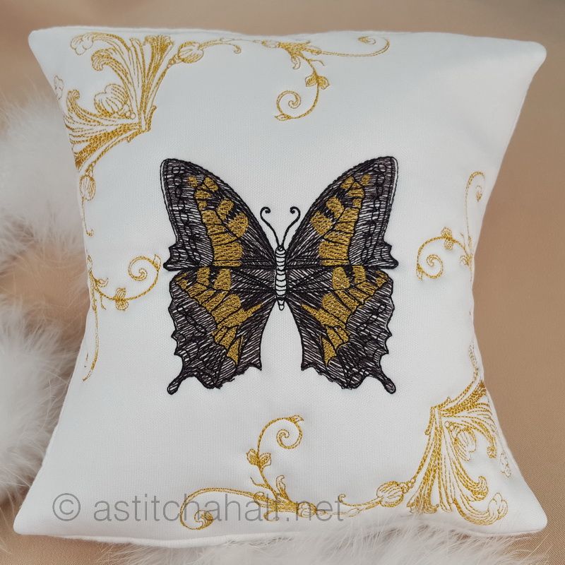 Masquerade Shoe and Butterflies - a-stitch-a-half