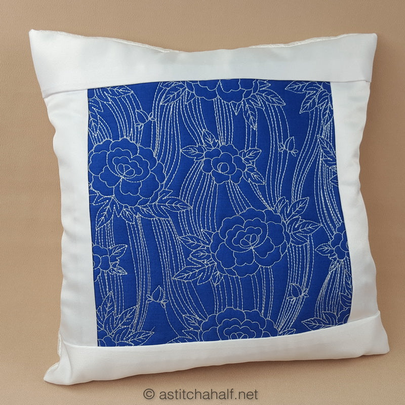 Japanese Peony Decorative Pillow Designs - a-stitch-a-half