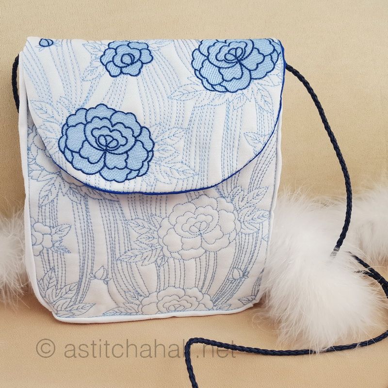 Japanese Peony Satchel Bag - a-stitch-a-half