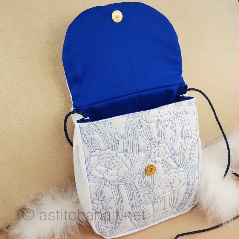 Japanese Peony Satchel Bag - a-stitch-a-half