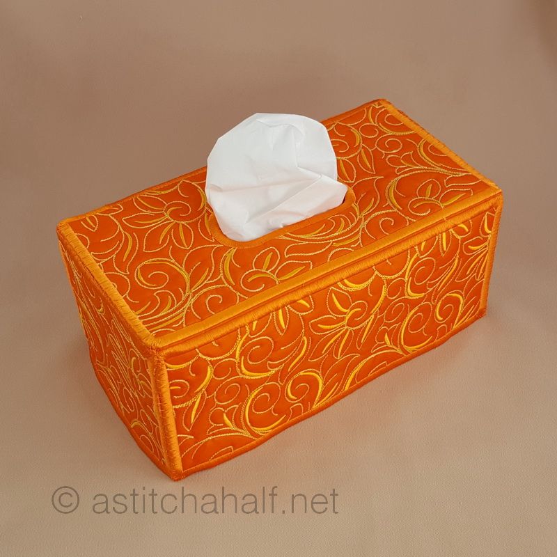 Essentials Floral Tissue Box Cover - a-stitch-a-half
