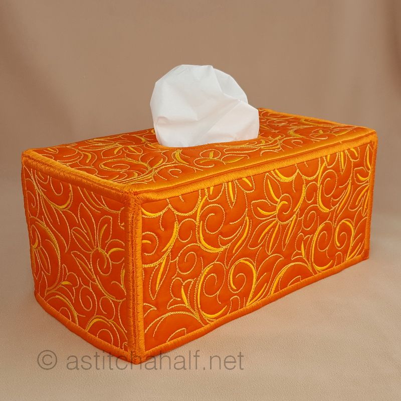 Essentials Floral Tissue Box Cover - a-stitch-a-half