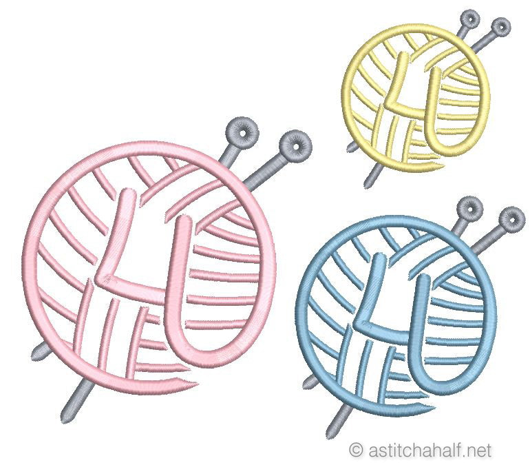 Knitting Monogram Number 4 - aStitch aHalf
