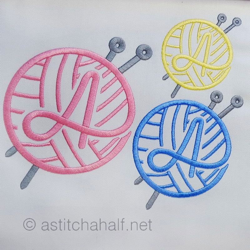 Knitting Monogram Letter A - aStitch aHalf