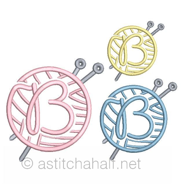 Knitting Monogram Letter B - aStitch aHalf