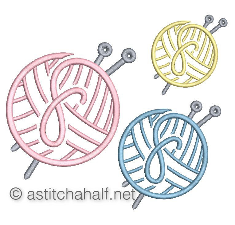 Knitting Monogram Letter F - aStitch aHalf