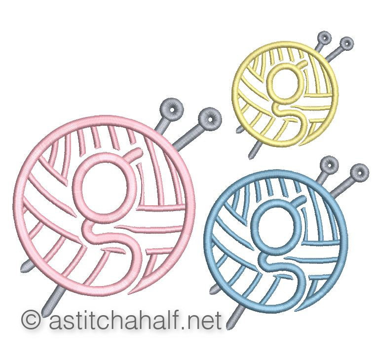 Knitting Monogram Letter G - aStitch aHalf