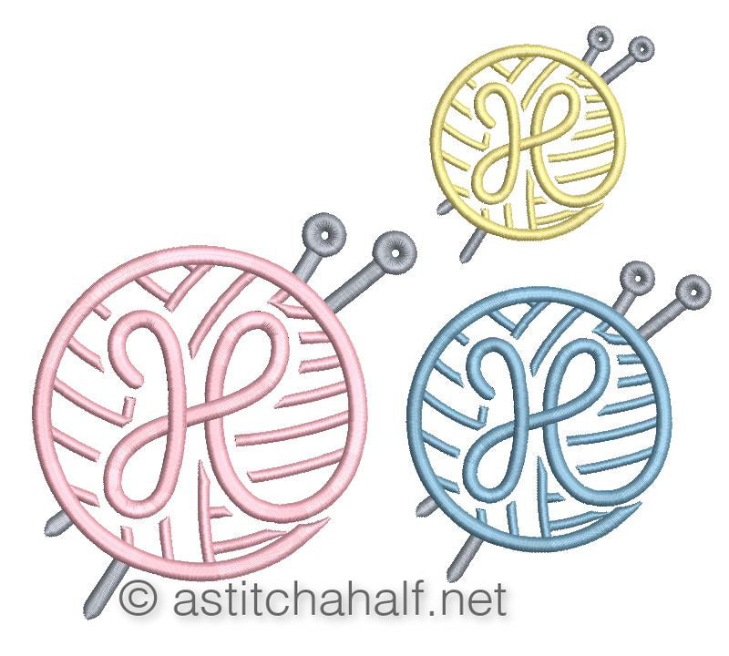 Knitting Monogram Letter H - aStitch aHalf