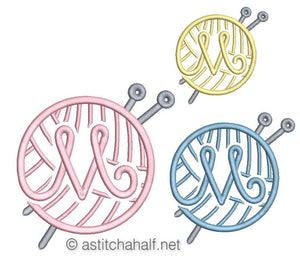 Knitting Monogram Letter M - aStitch aHalf