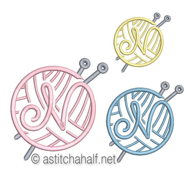 Knitting Monogram Letter N - aStitch aHalf