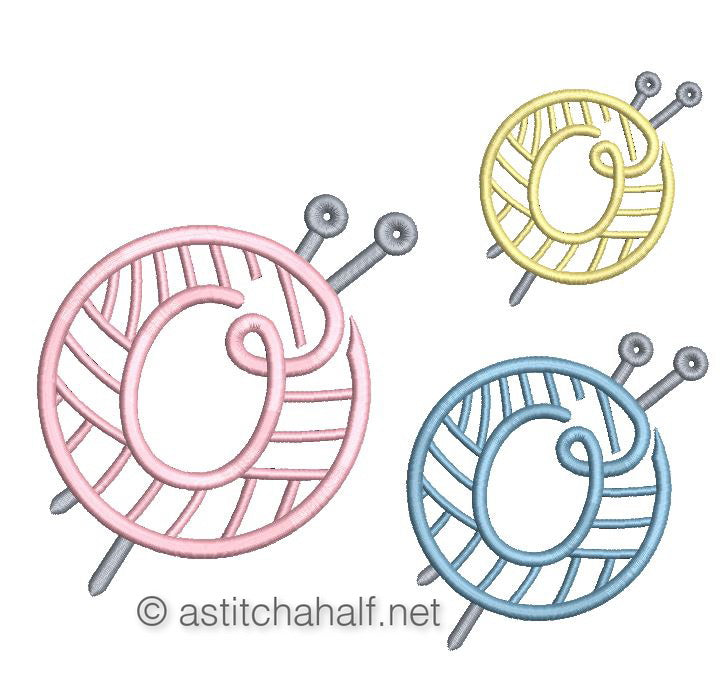 Knitting Monogram Letter O - aStitch aHalf