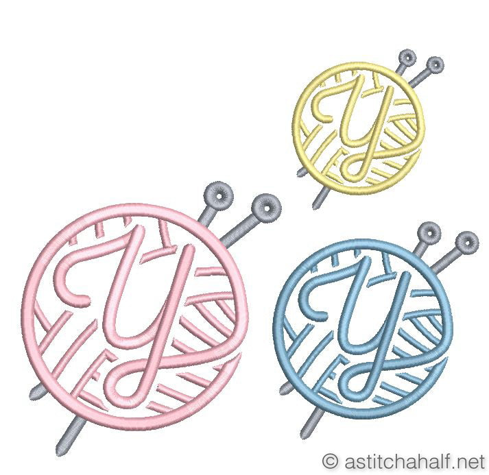 Knitting Monogram Letter Y - aStitch aHalf