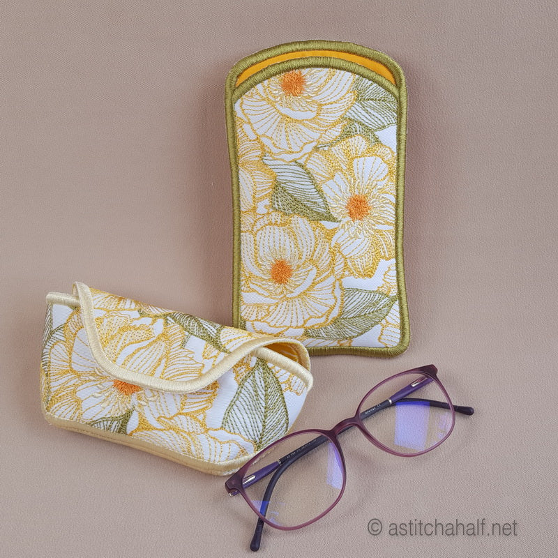 Sweet Sunshine Newlook and ITH Eyeglass Cases - aStitch aHalf