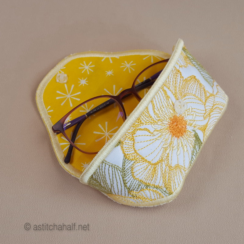 Sweet Sunshine Newlook and ITH Eyeglass Cases - aStitch aHalf