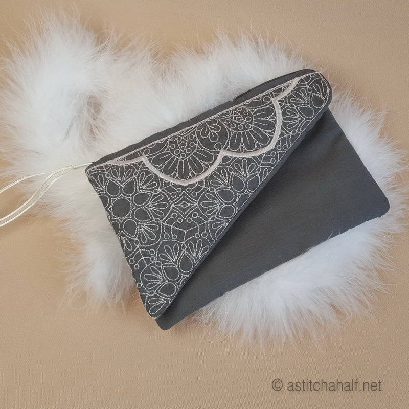 Winter Charm ITH Fold-over Clutch Purse - a-stitch-a-half