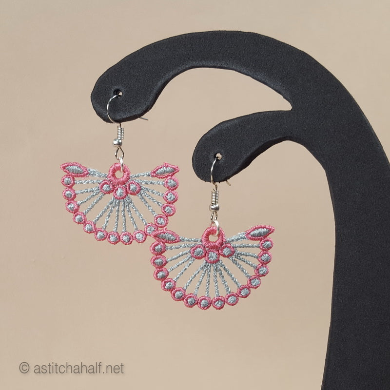 Mildred Freestanding lace Earrings - a-stitch-a-half