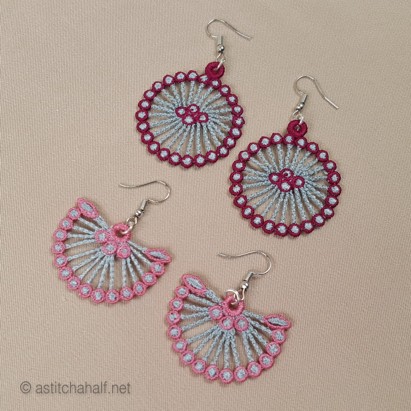 Mildred Freestanding lace Earrings - a-stitch-a-half