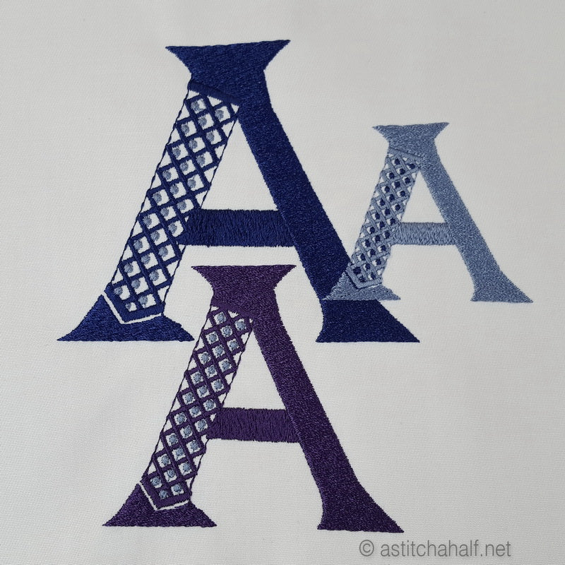 Tudor Monogram Letters A - a-stitch-a-half