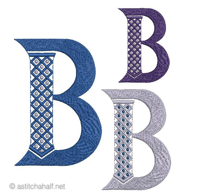 Tudor Monogram Letters B - a-stitch-a-half