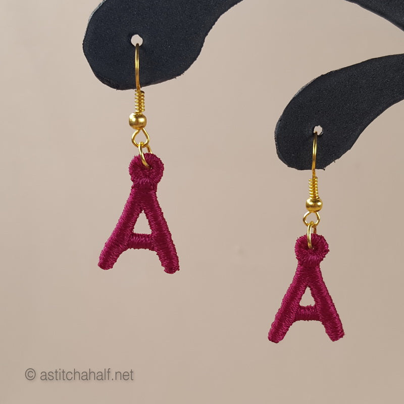 Miniature Monogram Freestanding Lace Earrings Combo - a-stitch-a-half