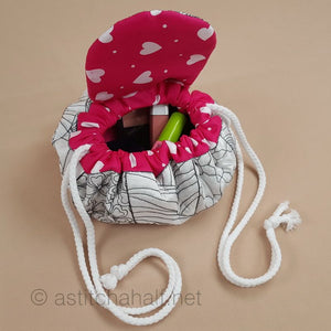 Cherry Blossom Sashiko Circle Bag - a-stitch-a-half