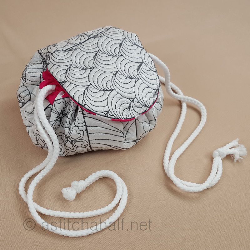 Cherry Blossom Sashiko Circle Bag - a-stitch-a-half