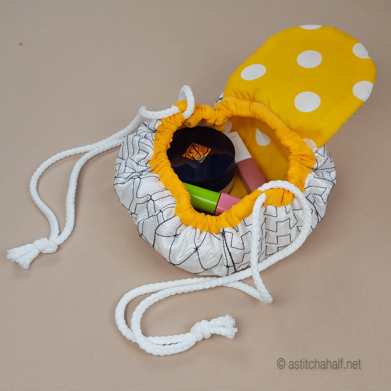 Kikko Sashiko Circle Bag - a-stitch-a-half