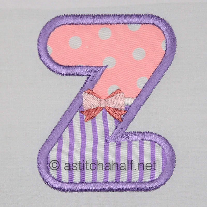 Tiny Tots Monogram Z - aStitch aHalf