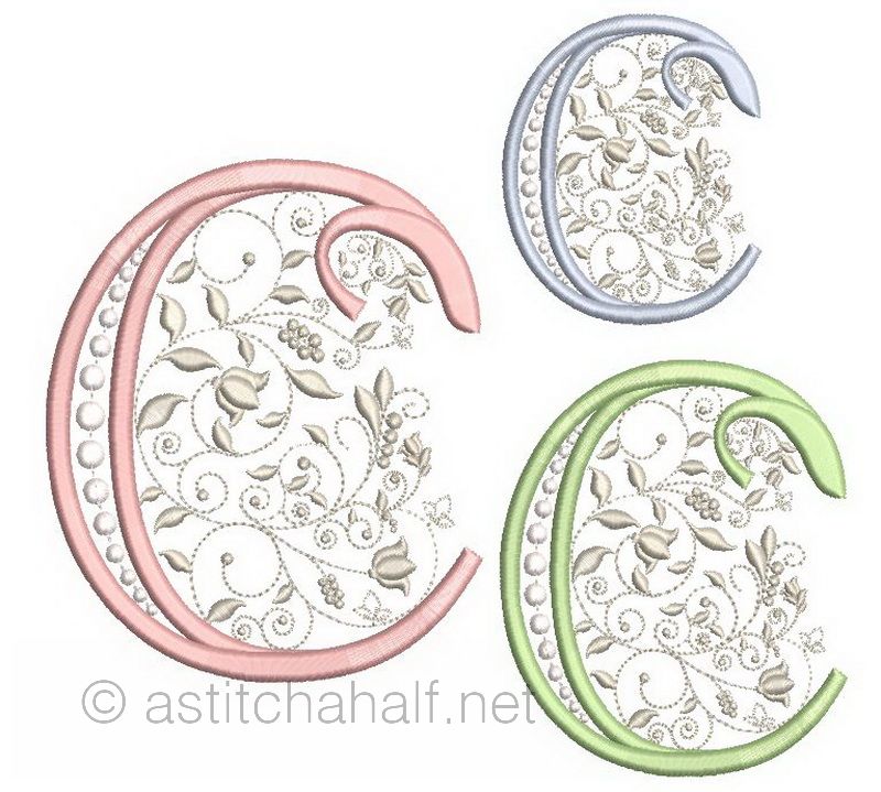 French Knot Monogram C - aStitch aHalf