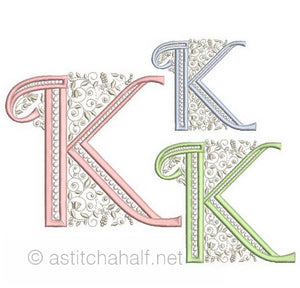 French Knot Monogram K