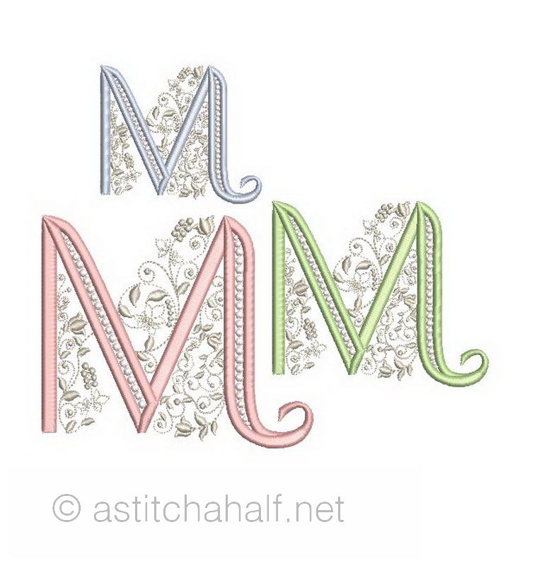 French Knot Monogram M - aStitch aHalf