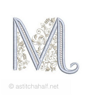 French Knot Monogram M - aStitch aHalf