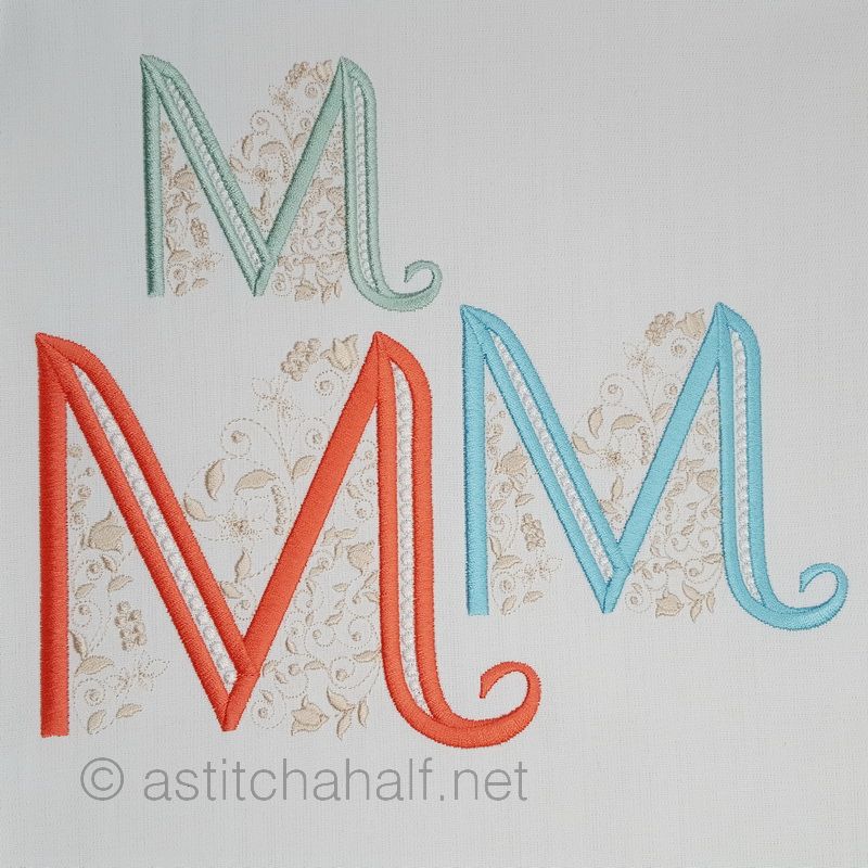 French Knot Monogram M - aStitch aHalf
