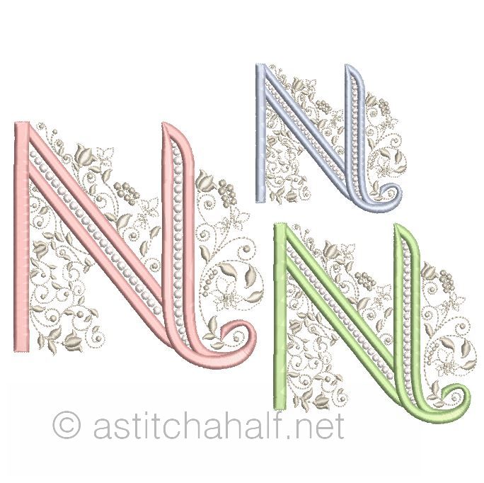French Knot Monogram N