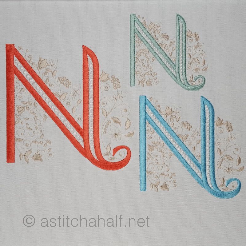 French Knot Monogram N