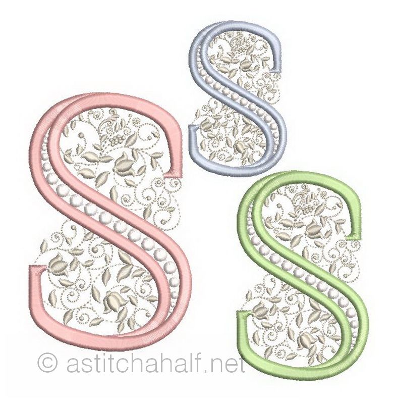 French Knot Monogram S - aStitch aHalf