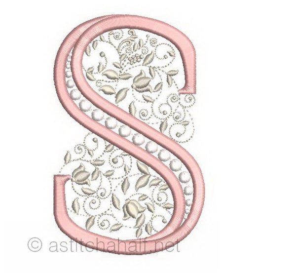 French Knot Monogram S - aStitch aHalf