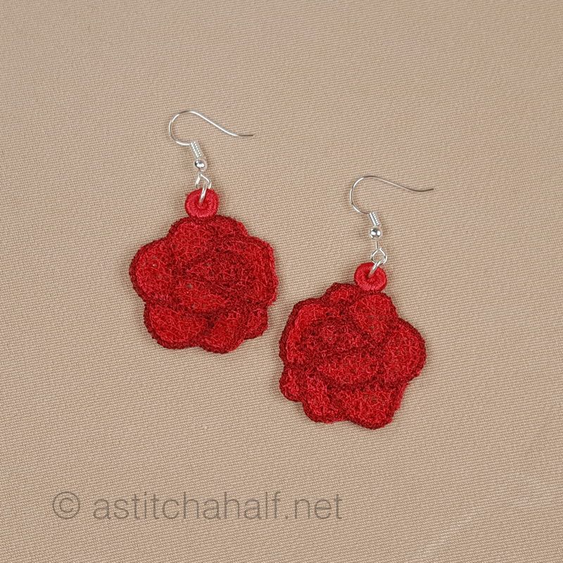Dream of Roses Freestanding Lace Earrings