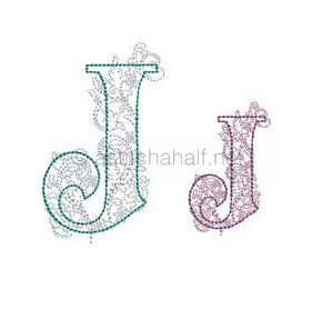 Floraison Monogram Letter J - aStitch aHalf