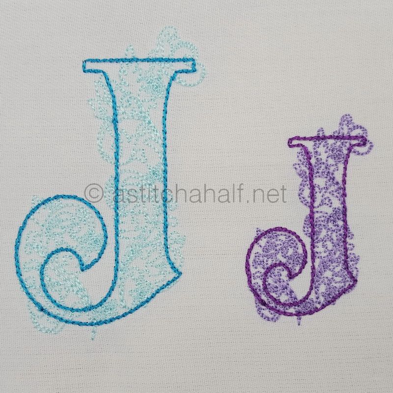 Floraison Monogram Letter J - aStitch aHalf