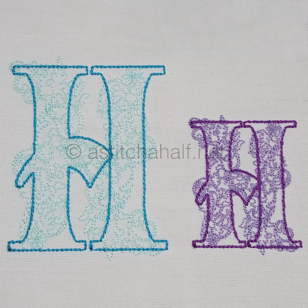 Floraison Monogram Letter H - aStitch aHalf