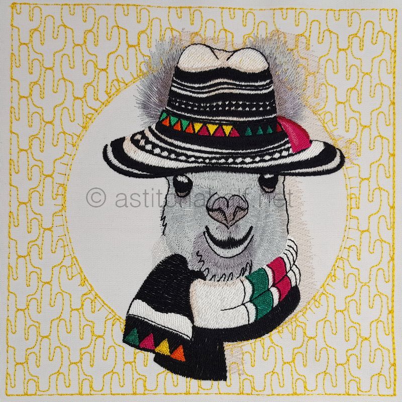 Panama Llama with Cacti Quilt Blocks - aStitch aHalf