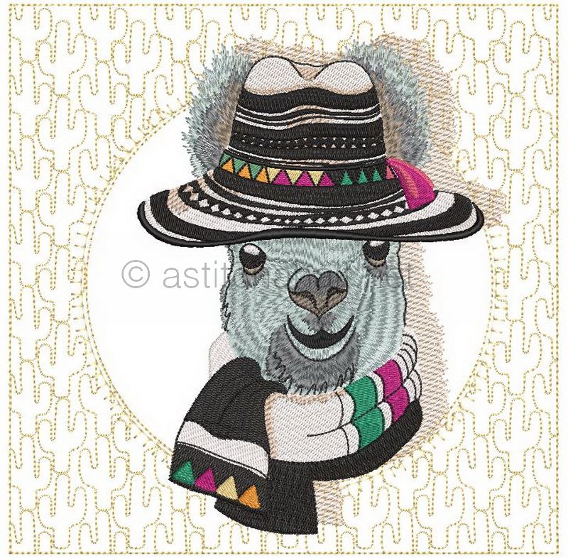 Panama Llama with Cacti Quilt Blocks - aStitch aHalf