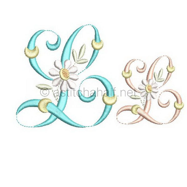 Summer Dance Monogram Letter L - aStitch aHalf